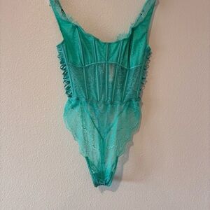 NWT Victoria's Secret Teal Lace Bodysuit